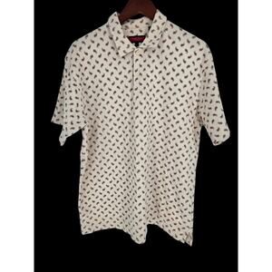 Austin Reed Cream Paisley 2-button Polo 100% Cotton Men's L